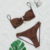 Para Praia Brauner Sexy Push-Up Bikini Damen 2026 Bademode Metall Bandeau Tanga Bikini Brasilianischer Badeanzug Damen Badeanzug