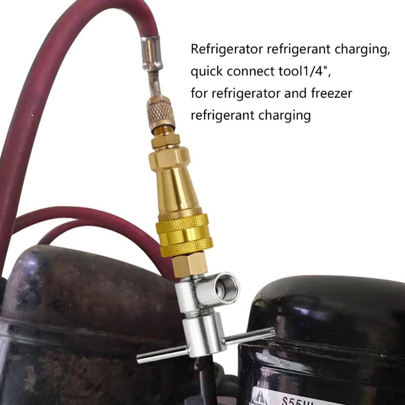 Refrigerator Quick Coupling Fridge Refrigerants Refill Adapter High Pressure Washer Connector Tool Easy to Install