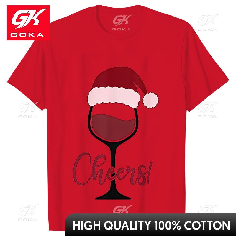 Fashion Trend Xmas Unisex Tshirt Christmas Wine Graphic Y2k Tops Fashion Harajuku Male T Shirt Christmas Gift Ladies Tshirts S