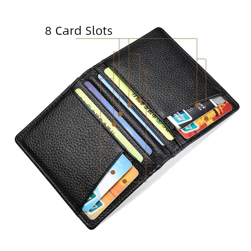 YUECIMIE Portefeuille Super Fin Souple Cuir Véritable Mini Porte-Cartes de Crédit Portefeuilles Porte-Monnaie Fin Petit Porte-Cartes Portefeuille Homme