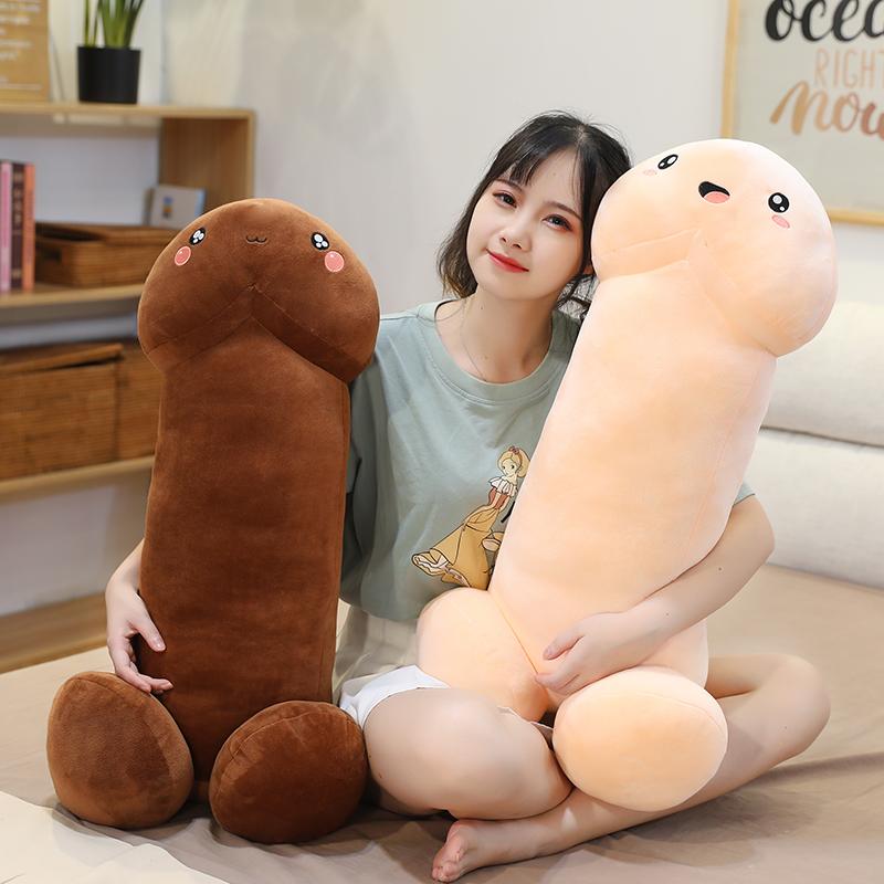 30-90cm Full Size Cute Flesh-colored Penis Plush Toy Pillow Sexy Soft Toy Stuffed Funny Cushion Simulation Lovely Gift For Girls