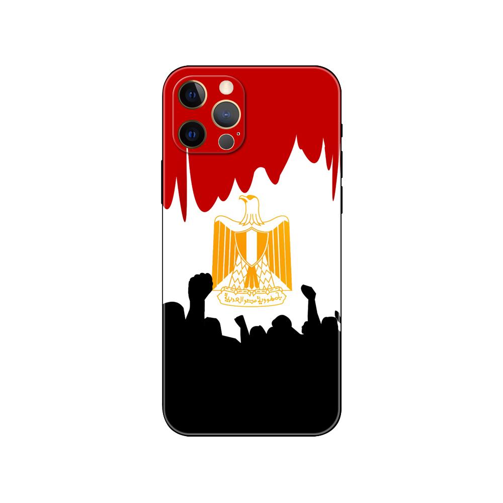 Egyptian Flag Phone Case for Iphone 5 5s 2020se 6 6s 7 8 Plus X 10 XR XS 11 12 13 Mini Pro MAX Black Tpu Back Cover