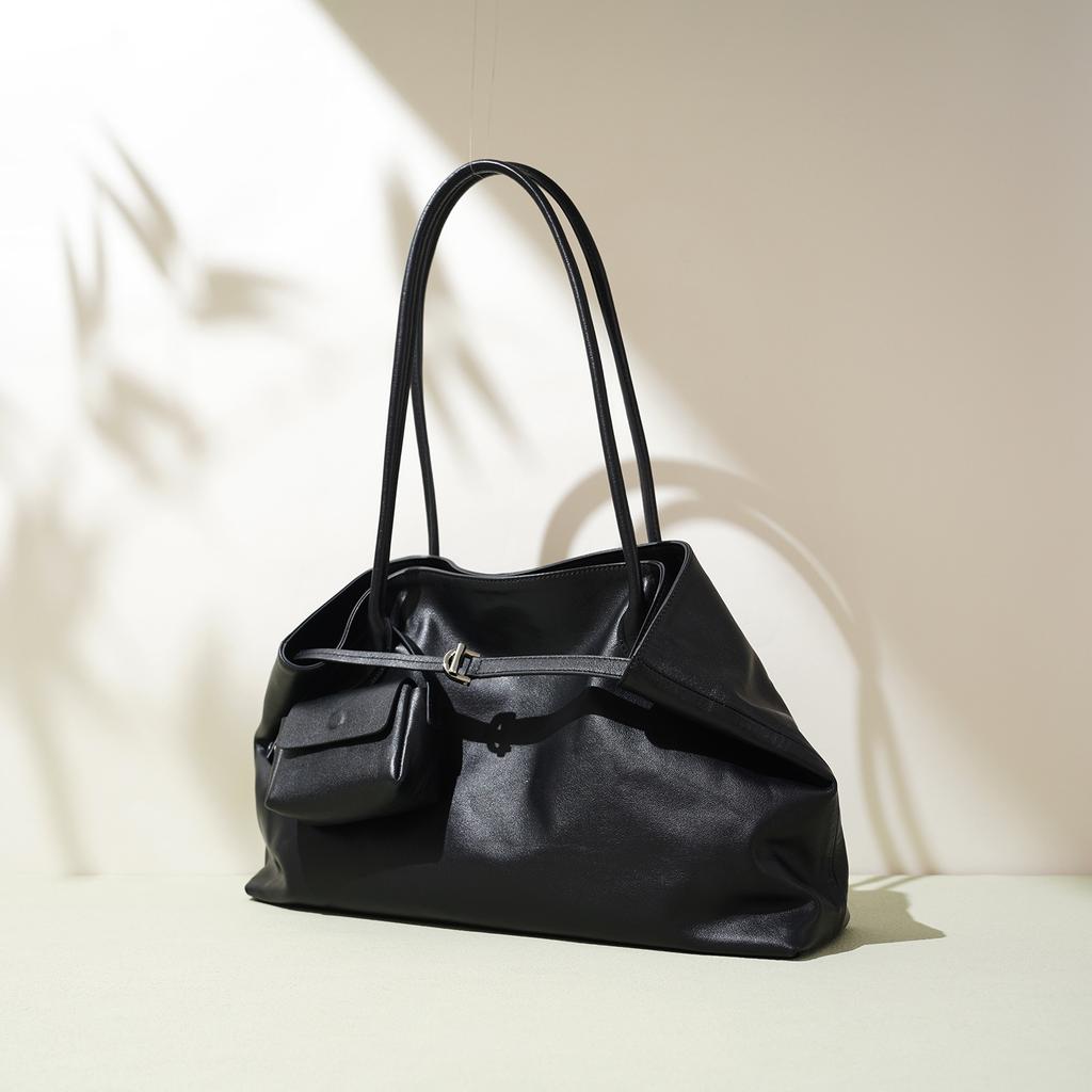 New Trendy Fashion Single-shoulder Women's Bag Design, Genuine Leather Large-capacity Commuter Bag, Casual Tote Bag