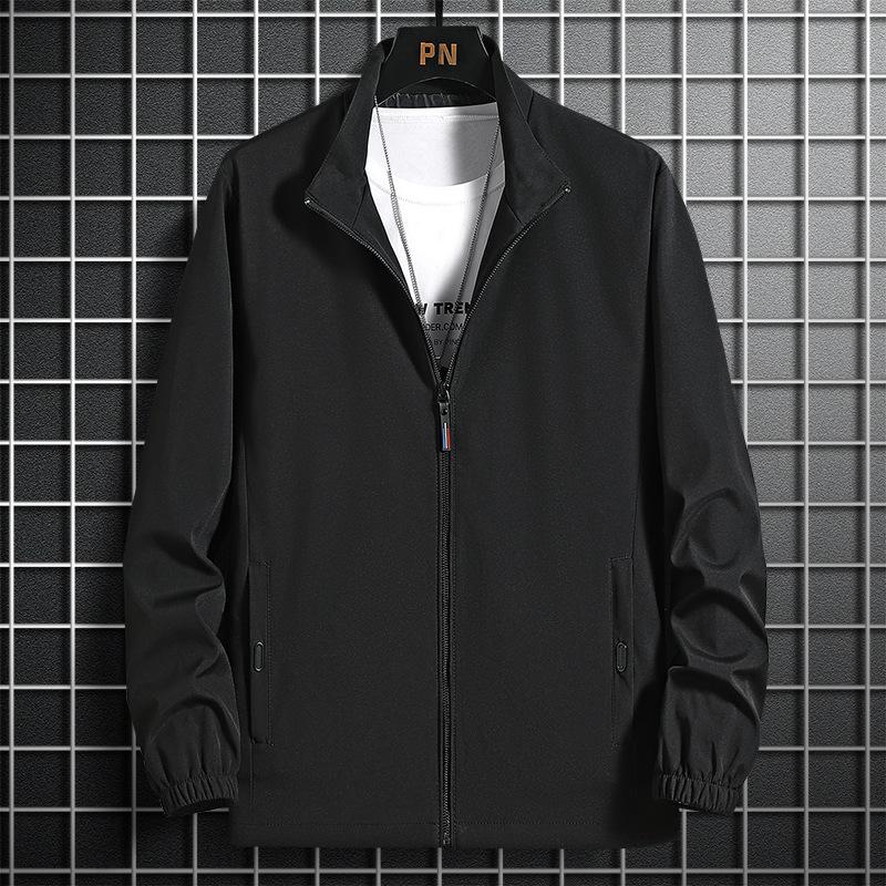 Jacka utan huva Herr Vår och Höst Stor Storlek Herr Casual Ståkrage Jacka