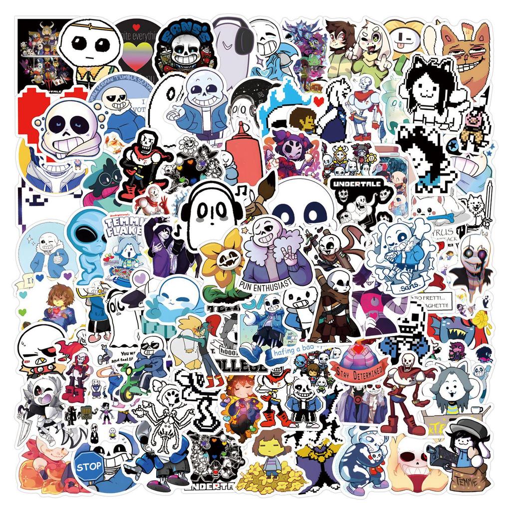 Undertale Cartoon Stickers: 55-110 Waterproof Decals for Suitcases, Cups, & Computers