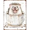 Vintage Bear In Retro Clothing Metal Tin Sign Wall Decor 20x30cm