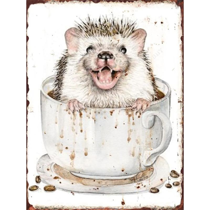 Vintage Bear In Retro Clothing Metal Tin Sign Wall Decor 20x30cm
