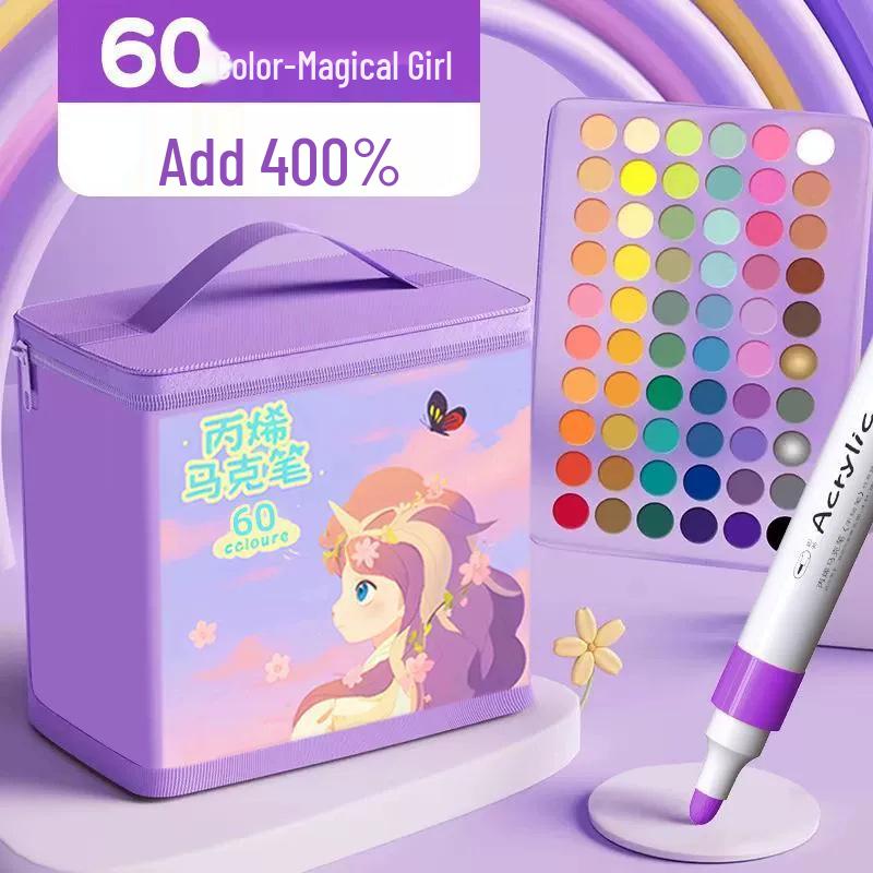 Acrylic Marker - Washable, Non-Bleed, Quick-Drying, Layerable, Waterproof Pen for Art & School.