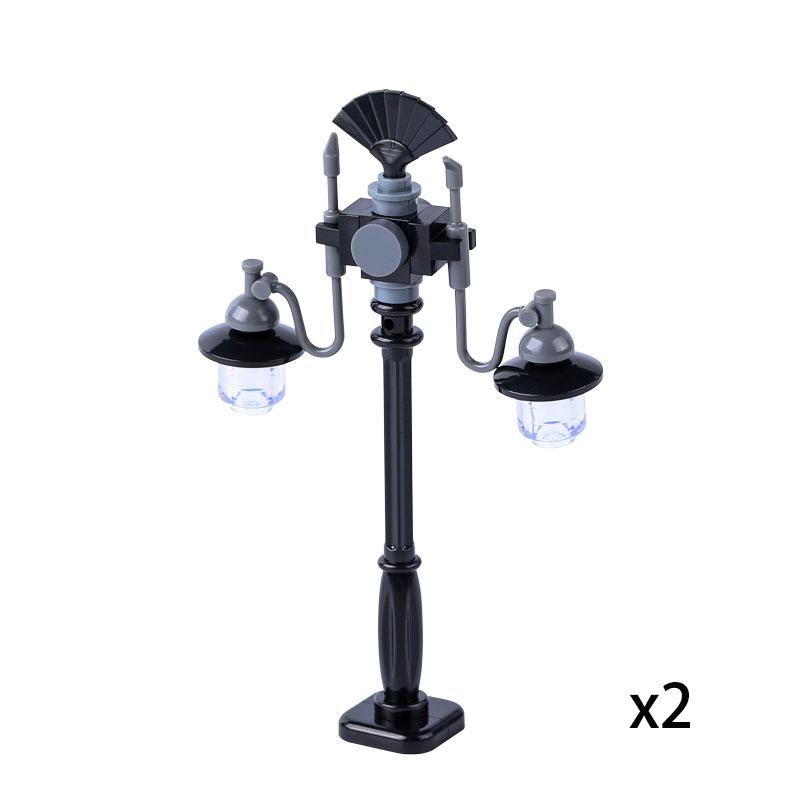 MOC Bricks Toys Model Compatible MOC Parts Bricks City Street Lamp Building Block Lamp with Halloween Bat Lamp