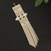 Sparkling Long Tassel Hand Jewelry Rhinestone Luxury Rectangular Wide Bangle Water Drop Light Luxury Women's Hand Chain