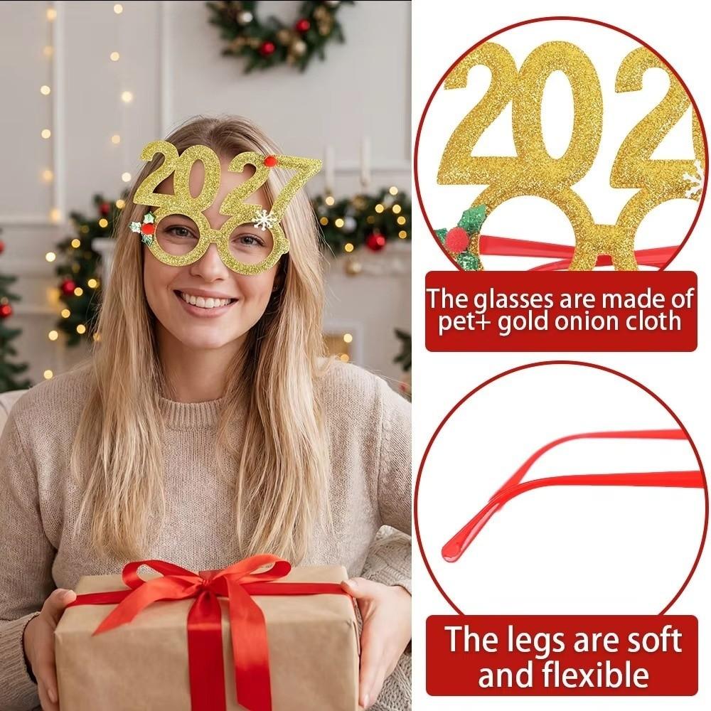 Cute 2027 Happy New Year Headband Sequin Star Strip Headwear Christmas Headpiece  Masquerade Party