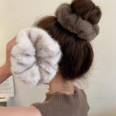 Damen Haarseil Große Größe Plüsch Haargummis Bequeme Passform Kein Ziepen Warmes Haarband Haaraccessoires