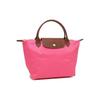 Longchamp 23 Snap Zipper Closure Short Handle No Shoulder Strap Canvas With Leather Trim Tote Bag Small Women Tote Bags Candy-Pink 1621089P73