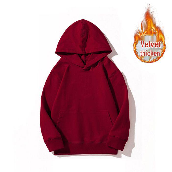 Kinder Kapuzenpullover Unifarben Rundhals - Sweatshirt aus gekämmter Baumwolle mit individuellem Logo