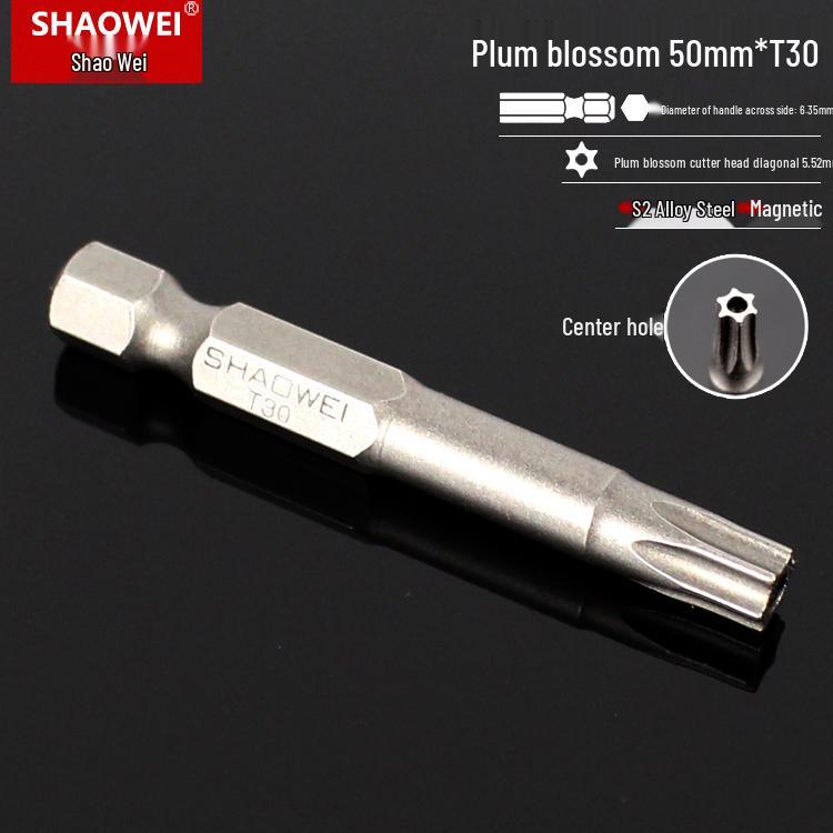 Magnetic 50mm Star Screwdriver & Hex Bit Set for Electric Drills