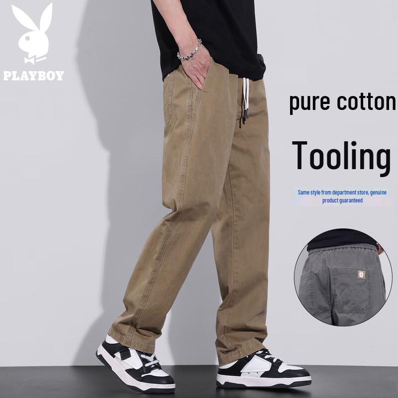 PLAYBOY Men s Loose Straight Casual Cargo Pants 2XL
