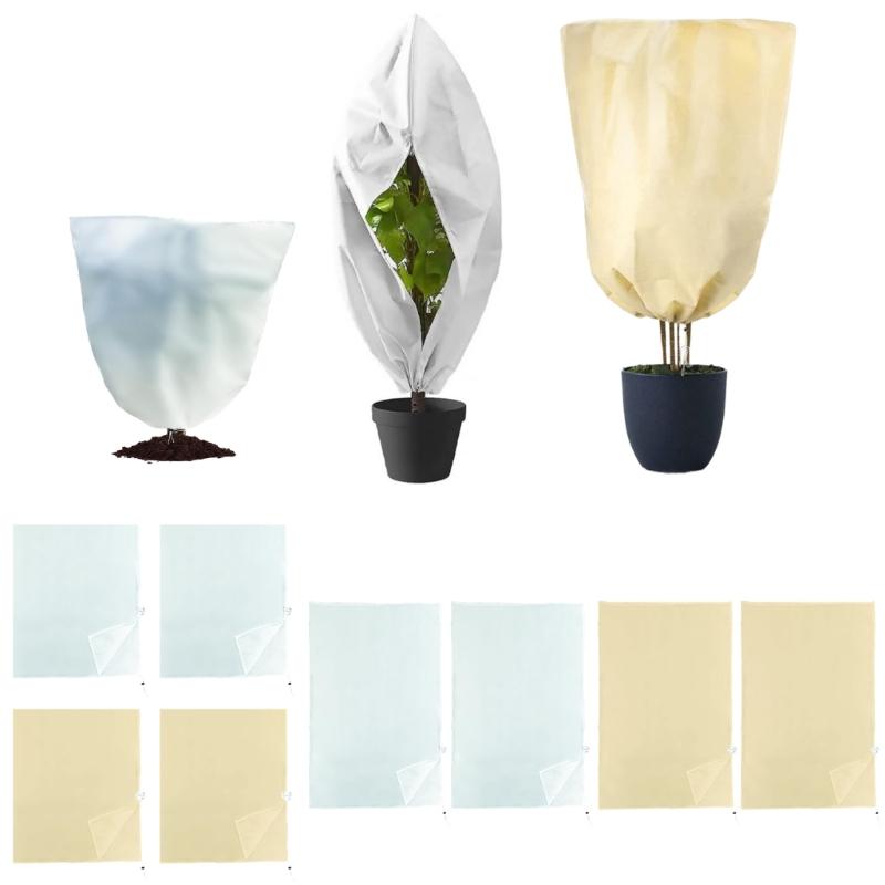 2Pcs/set  Winter Drawstring Plant Covers Frost Protections Bags Anti-Freeze Jackets Warm Blanket for Shrub Tree Plant