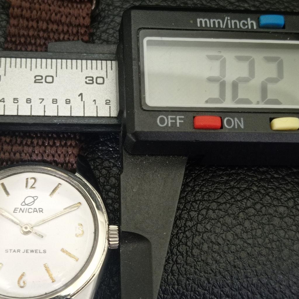 VINTAGE ENICAR STAR JEWELS HAND-WINDING SWISS MENS WHITE DIAL WATCH a703027-1 R212-a703027