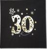 30th Birthday Napkins Black Gold 33X33Cm 20Pcs.