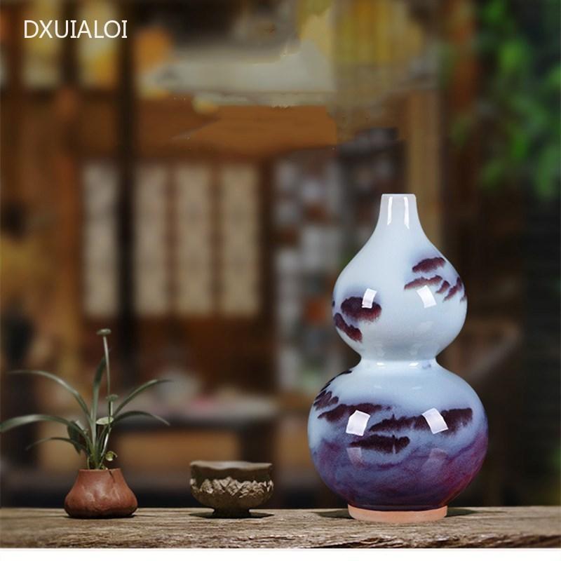 Jingdezhen Ceramic Vase Ceramic Crafts Home decor accessories Antique Jun Porcelain Gourd Bottle Kiln changing landscape vase