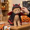 Double Satin Red Wing Devil Pet Cape with Bow Tie Pet Cosplay Cape  Festive Party