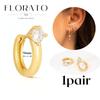 Perforation 925 Silver Ear Needle Minimalist Hoop Earrings Metallic Gold Earrings For Women CZ Fashion Jewelry