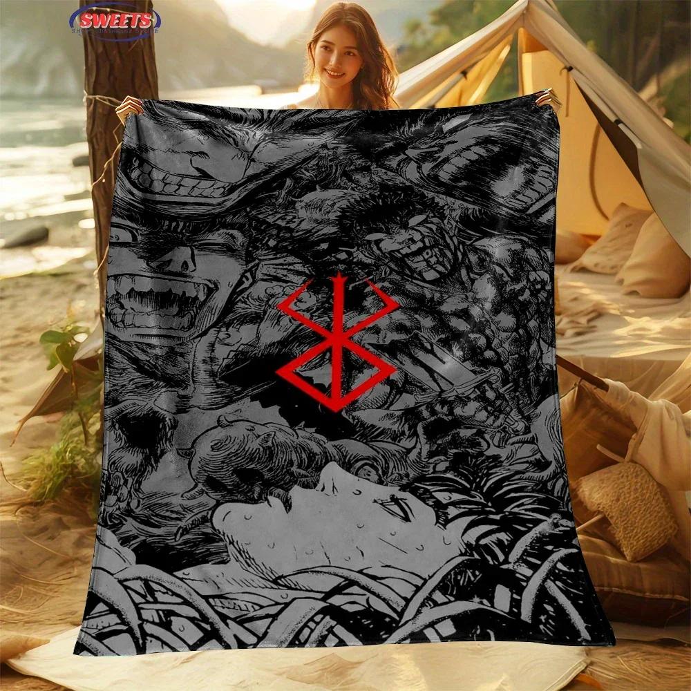 3D Classic Berserk Soft Flannel Blanket for Bed Bedroom Sofa Picnic Warm Throw for Outdoor Leisure Nap Trip Gift