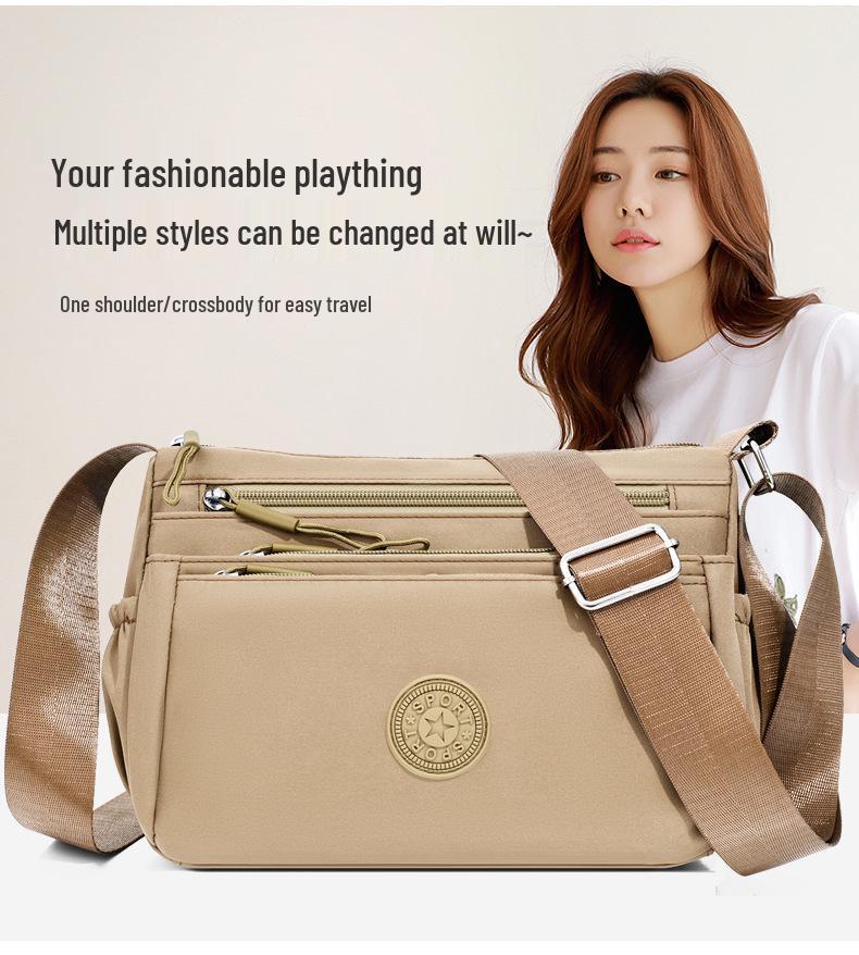 2026 Women's Multi-Pocket Oxford Shoulder Bag: Stylish, Layered, and Simple Crossbody for Casual Commuting