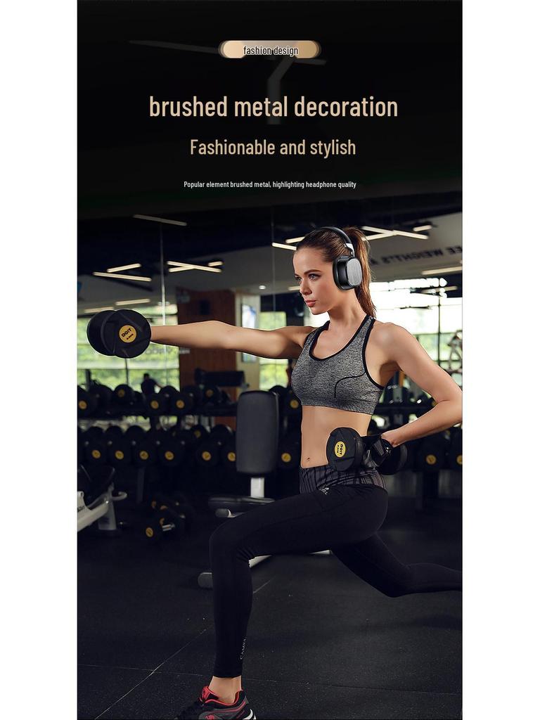 Business Style Gold Thread Over-Ear Bluetooth Headphones: High-Quality Sound for Wireless Gaming