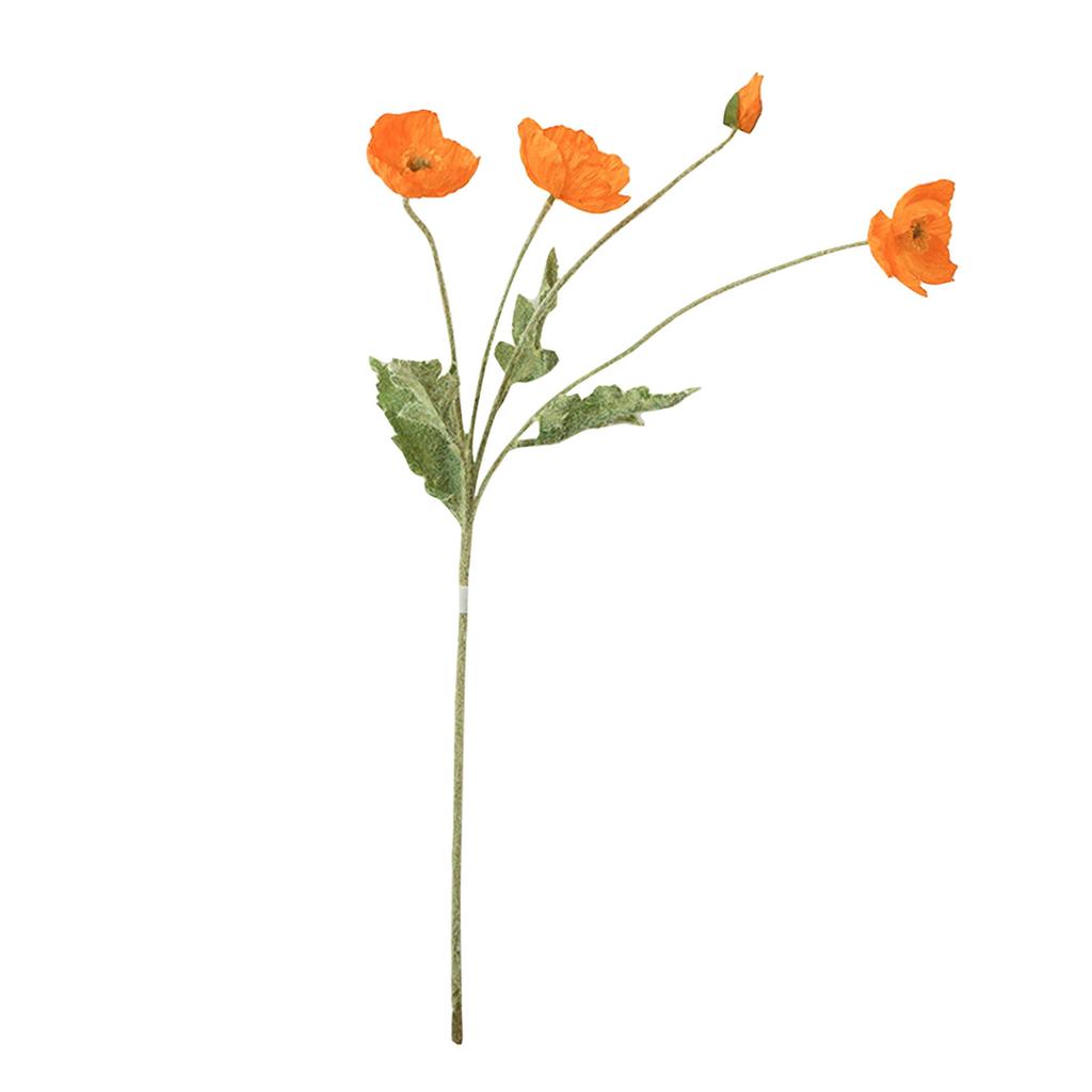 4 Heads Simulated Poppy Flowers Artificial Silk Flowers Outdoor Faux Fake Wildflowers Multicolor Bouquet