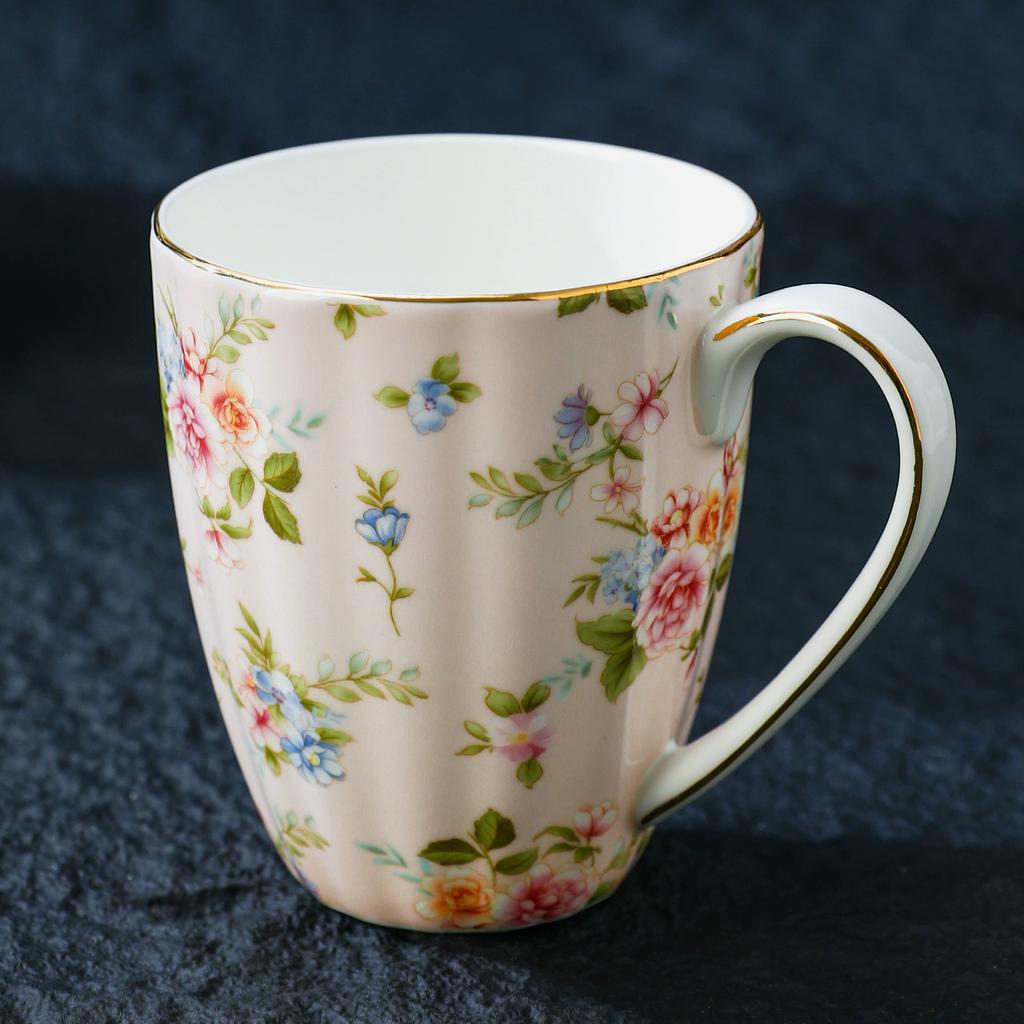 Vintage Blumiges Knochenchina Kaffeetasse Europäisch Retro Rustikal Teetasse Europäisch Englisch Nachmittagstee Tassen