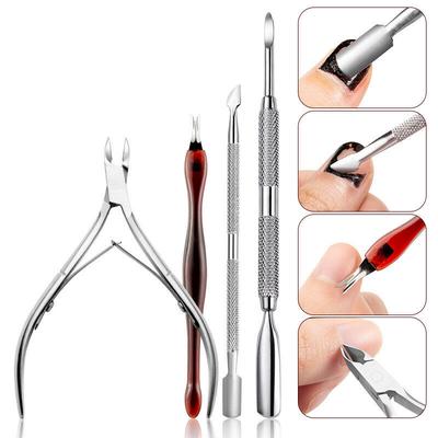 4 Stück Nail Art Nagelhautlöffel Pusher Nipper Cutter Trimmer Maniküre Pflegewerkzeuge