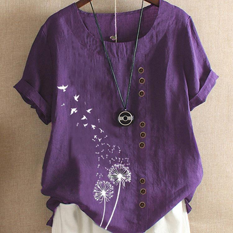 Europe and The United States Cotton Short-sleeved Ladies T-shirt