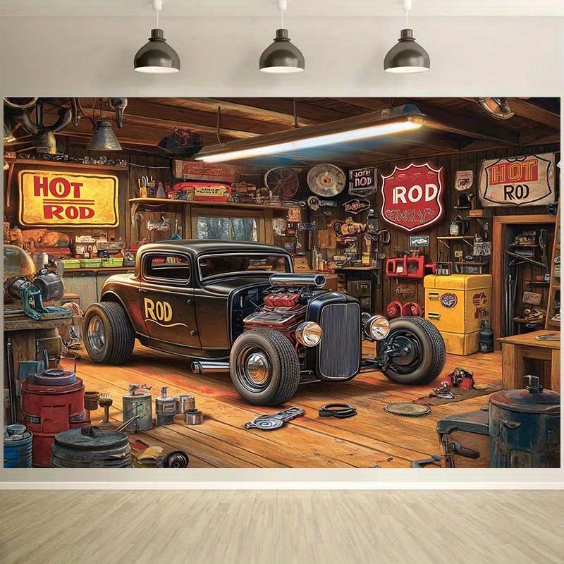 Retro garage theme and classic hot rods - Explore the retro Route 66 decor, retro garage decor | Route 66 Decor