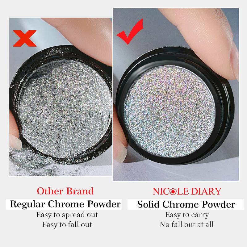 1pc 19Colors Nail Glitter Mirror Powder Chrome Solid Dust Pigment Metallic Effect Nail Art UV Gel Polish Decoration Accessories