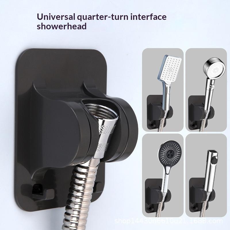 Wall Mount Shower Head Holder Strong Adhesive Residue Free Removable Waterproof ABS Bracket for Bathroom Use