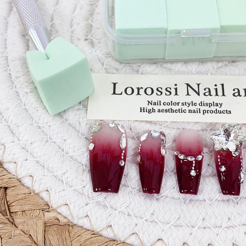 2Cm/0.79In Soft Nail Art Sponge 9Pcs/Box Nail Stamper Gradient Effect Painting Gel Halo Dyeing Tool Brush Diy Manicure Salon