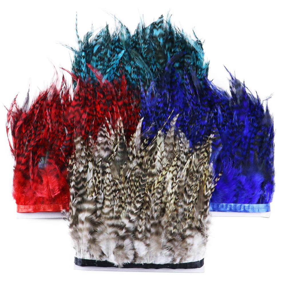 1Meter Natural Rooster Saddle Feathers Trim Fringe 4-6 Inches for Crafts Carnival Party Sewing Clothing Cock Plumes Decoration