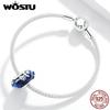 WOSTU 925 Sterling Silver Snow Fairy Charm Plated Platinum Beads for 3MM Original Bracelet Jewelry DIY Bangle