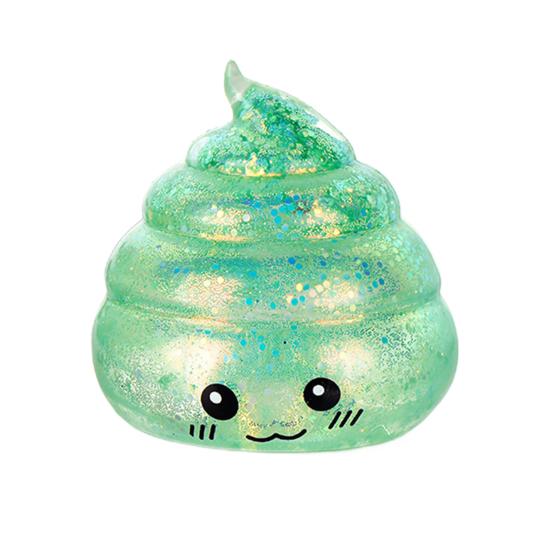 

Cartoon Poop Fidget Toy Stress Relief Glitter Prank Poo Squeeze Sensory Pinch Toy Kids Adults Soft Calming Stress Ball Toy зелёный