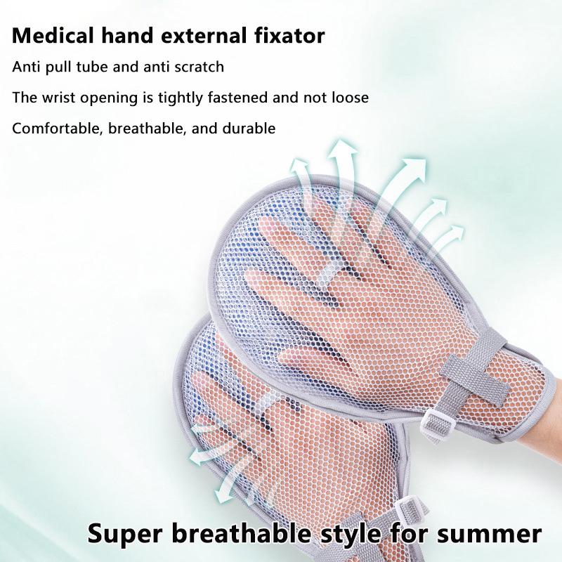 1Pair Restraint Gloves Finger Control Mitts Hand Infection Protectors Finger Hand Fixed Gloves For Elderly Patients