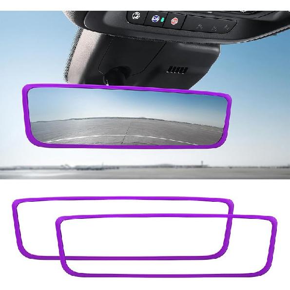 Car Rear View Mirror Protector Frame, Silicone Auto Rearview Edge Protection Cover Compatible with Model 3 Model Y, Interior Rear View Trim Frame