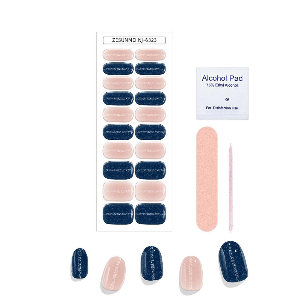 Solid Color Cat Eye UV Gel Nail Stickers: Waterproof, Long-Lasting, Light-Curing, Semi-Cured Nail Art.
