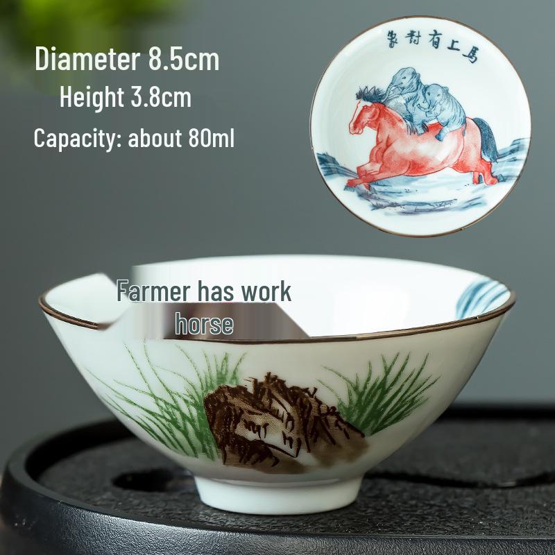 Blau-weiße Douli-Teetasse aus Porzellan für Kung-Fu-Tee