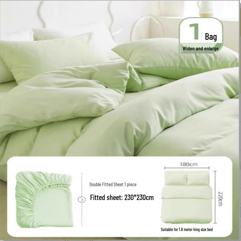Disposable Bedding Set: Fitted Sheet, Duvet Cover, Pillowcase - Perfect for Travel and Hotel Stays. Non-Pure Cotton.