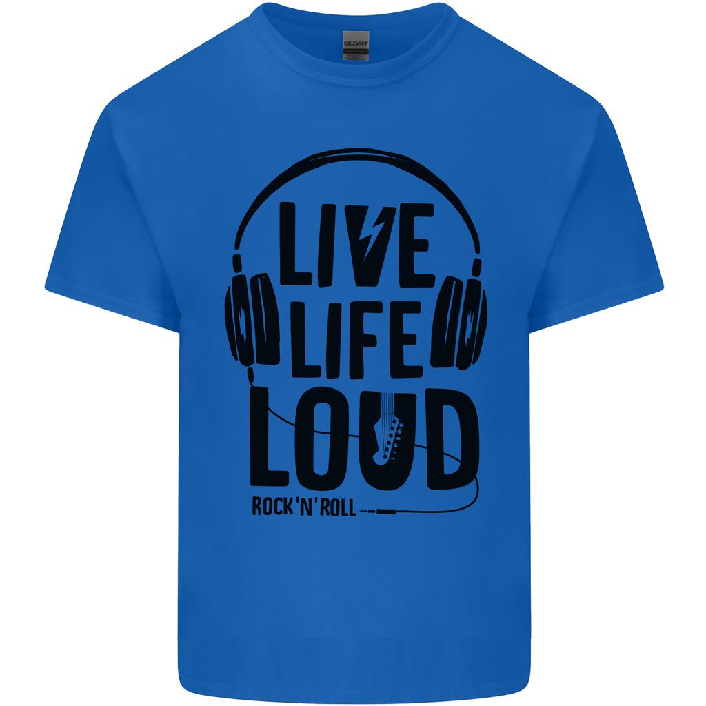 Live Life Loud Rock N Roll Guitar Music Unisexs Light Cotton TShirt