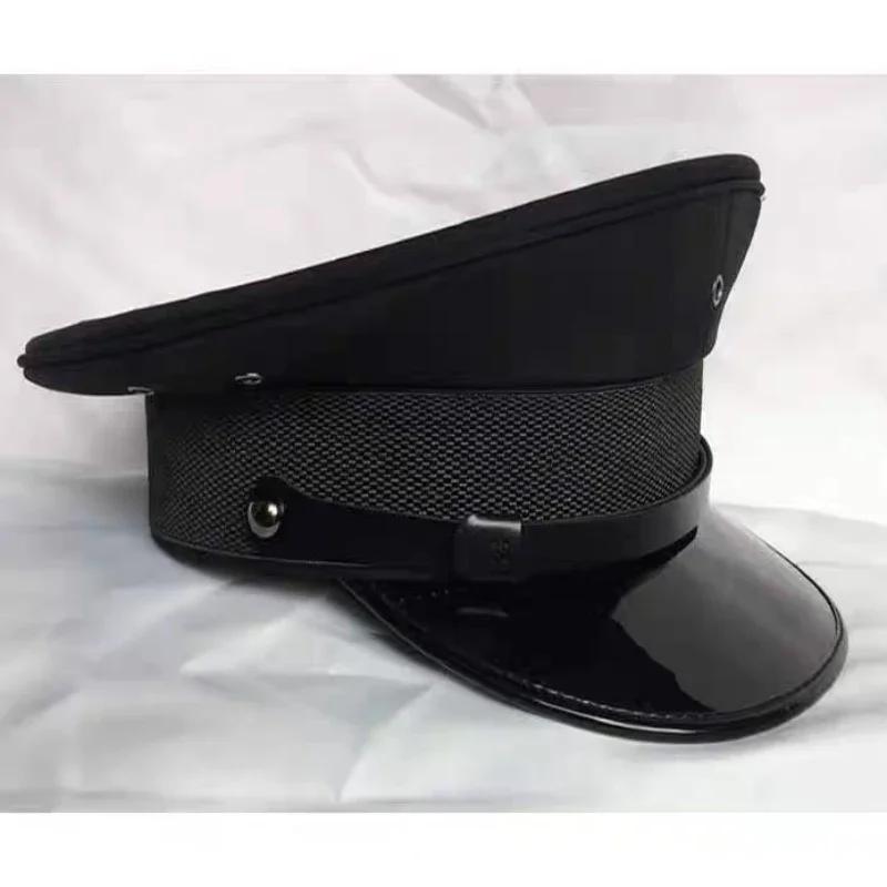 Large Size 63cm Military Hats Men Germany Officer Visor Cap Big Head Army Hat Police Cap Cosplay Halloween Party Hat 57-59-61cm