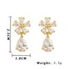 Luxury Full of Crystal Flower Earrings for Women Fashion Hollow Out Statement Drop Earrings Wedding Party Bridesmaid Jewelry