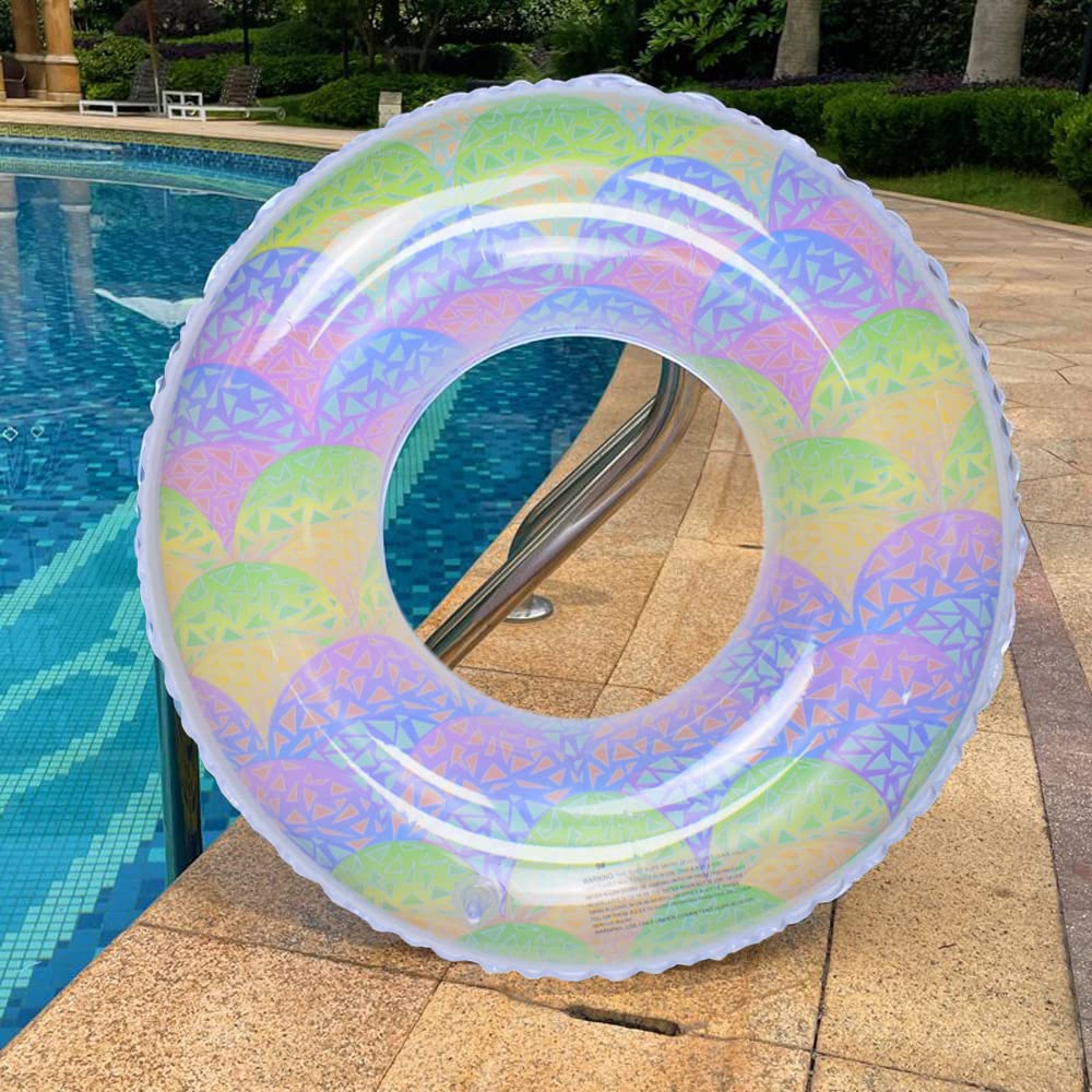 Siyzda Float for Colorful Coral Diameter Float Ring Summer Water Pool Summer Strong Buoyancy Float Adults, Pattern, 80cm, Type, Vacation, Play, Sea,