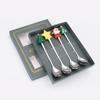 Cartoon Christmas Tree Stainless Steel Dessert Cutlery Set: Cute Fruit Fork & Spoon Gift